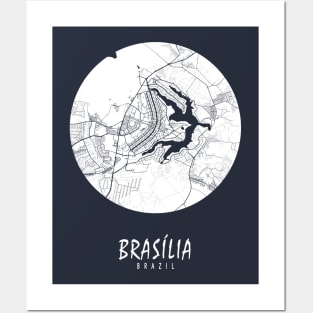 Brasilia, Brazil City Map - Full Moon Posters and Art